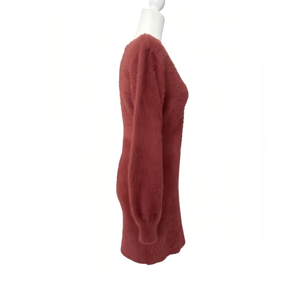 Lulus What A Flirt Rose Pink Eyelash Knit Sweater Dress S Cozy Chic Mini Bodycon - Picture 3 of 9